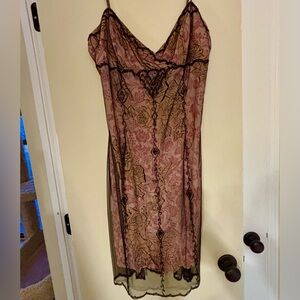 Adrianna Papell Boutique Evening silk Cocktail dress Floral Whimsigoth Fairycore